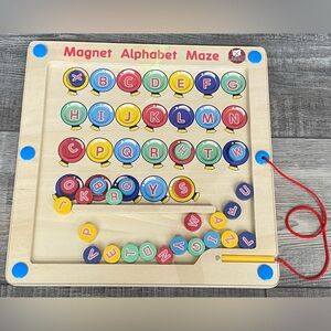 Magnetic Alphabet Maze Board Educational Learning  Letters Uppercase Lowercase
